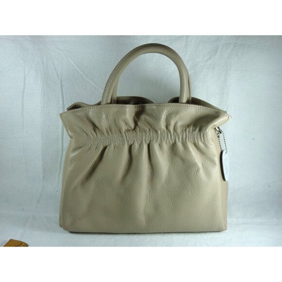 Women's Beige Genuine Leather Tote Bag - Elegant Convertible Crossbody & Shoulde - Picture 1 of 11